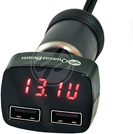 QuasarBeam Black 2 USB Ports Multi Purpose Digital Charger Car Battery Tester Thermometer