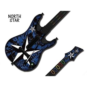 Protective skins for Guitar Hero 4 "World Tour" Guitar, fits Xbox 360, PS3 Playstation 3 - NORTHSTAR BLUE