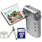 SVP HDDV-1500-Sil 11MP Max 2.4-inch LCD Digital Video Camcorder with Face detection & Image Stabilization + FREE SVP 4GB SDHC Memory Card & Tripod
