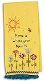 Natural Life Linen 22-1/2 by 15-Inch Hand Towel, Home is Where Your Mom is, Yellow