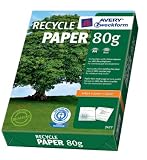 Avery Zweckform Recyclingpapier 80g für Inkjet + Laser + Kopierer, DIN A4, 500 Blatt, weiß, aus 100% Recyclingpapier, ISO100 Weiße