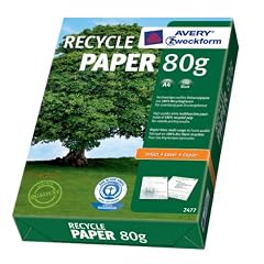 Avery Zweckform Recyclingpapier 80g f�r Inkjet + Laser + Kopierer, DIN A4, 500 Blatt, wei�, aus 100% Recyclingpapier, ISO100 Wei�e