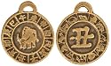 Alterras - Anhänger: Chin. Horoskop- Büffel in auf Papdisplay (HxB: 30x26mm)