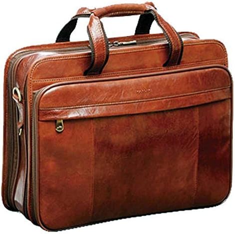 Men's Leather Signature Double Compartment Briefcase