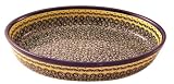 Bunzlauer Polish Pottery Oval Baker, Yellow with Blue and Green