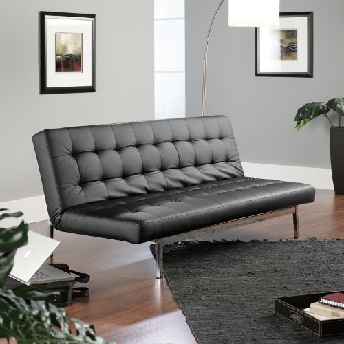 Avenue Black Duraplush ClickClack Convertible Sofa Degupolle