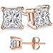 Cubic Zirconia Round Stud Earrings Build Your Own Earrings From 1.00 Carat To 10.00 Carat 925 Sterling