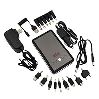 EZOPower Black 3 -Port Ultra High-capacity Portable External Rechargable Backup Battey Pack -10000mAh for iPhone, iPod, iPad, MP3 Players, Tablet, GPS, DV Recorders, Mobile Phone, Android Phone, Cell Phone, Blackberry, HTC, Samsung, Nokia, LG, Sony Ericsson, Pantch, Hwawei, Motorola, Palm, Casio, Sony PSP, Nintendo, and more