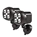 EasGear® 600-Lumen Bright Weatherproof Wireless Battery Powered 4 Led Motion Sensor Outdoor Spotlight Wall Light with PIR Motion Sensor & Light Sensor（4*3w Led Bulbs，Black）