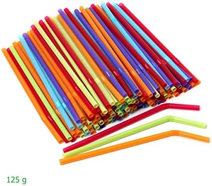 Straws, Mixed Colors, 125 Count. Thailand