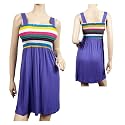 Purple Colorful Rainbow Print Sleeveless Mini Dress