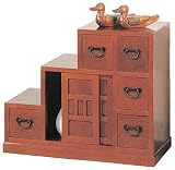 Best Luxury Anniversary Father's Gift Ideas for Him - 32" Japanese Style CD Case Cabinet Step Tansu