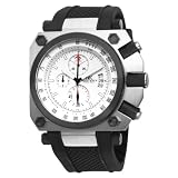 Adee Kaye Men's AK4006-M WHT F-18 Chronograph Stainless Steel Rubber Strap Watch