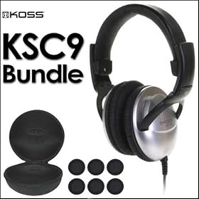 Koss UR-29 Folding Studio DJ Headphones With in-Line Volume Control Bundle by 