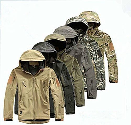 Evaric Men Outdoor Jacket Waterproof Tad Coat Shark Skin Soft Shell Hoodie Hunting Duty Ranger GreenS