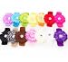 13 Large Cute Assorted Gerber Daisy Flower Hair Clip Bows with Soft Stretchy Crochet Child Headbands - Will Fit Infant Baby to Toddlers to Youth Girls