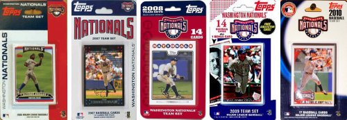 MLB  Washington Nationals 5 Different Licensed Trading Card Team Sets
