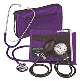 Veridian 02-12711 Aneroid Sphygmomanometer with Dual-head Stethoscope Kit, Adult, Purple
