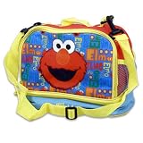 Sesame Street 2-Compartment Elmo 9X 7.5X 5.5 Lunch Bag with Shoulder Strap