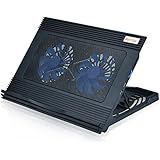 BESTEK&reg; 10"-15" Laptop/Notebook Cooling Pad Six-level Changeable Stand with Dual 118mm Hydraulic Fan Dual USB 2.0 360 degree Rotatable Base BTCPZ4BL