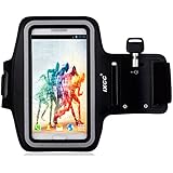 iXCC Racer Series Easy Fit Sport Armband with Dual Arm-Size Slots and Key Pocket for Samsung Galaxy S5 - Black