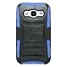 Customerfirst - Samsung Galaxy Prevail LTE / Core Prime G360P (Boost Mobile) Case, Defender Armor - Black Rugged Impact Armor Hybrid Kickstand Cover with Belt Clip Holster Case - Includes Flash Light With Key Chain (HOLSTER BLUE)
