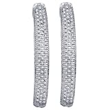 Sterling Silver 1/2 ct. Diamond Hoop Earrings