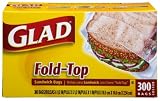 Glad Open Mouth Sandwich Bags, Case Pack, Twelve - 300 Count Bags (3600 Bags)