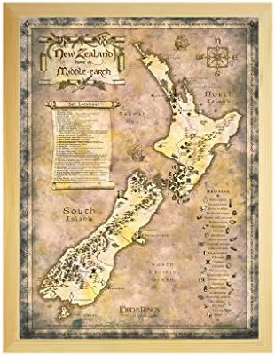 Kumax Map Of Middle Earth The Lord Of The Rings Poster Artwork Pictured Canvas Wooden Framed Modern Astract Art Mount Bar Office Room Wall Print Decor(9.45x12.99inch 12.99x16.93inch 14.96x18.90inch)
