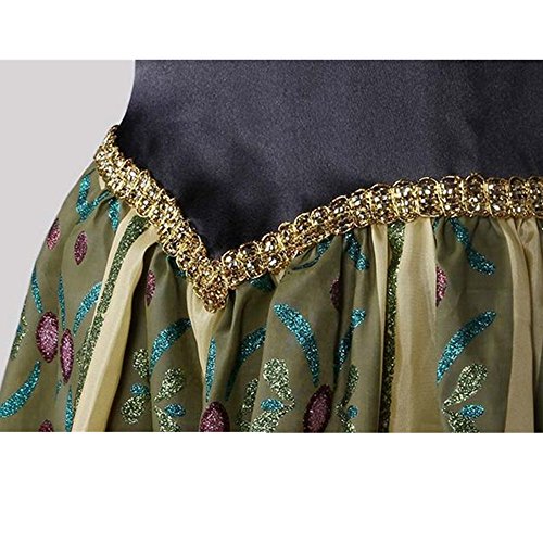 Imagen 7 de Frbelle® Vestido de Princesa con 3 Piezas de Peluca Tiara Diadema Varita Mágica Disfraz de Carnaval Cumpleaños Fiesta Cosplay Halloween para Niñas de 2 3 4 5 6 8 Años