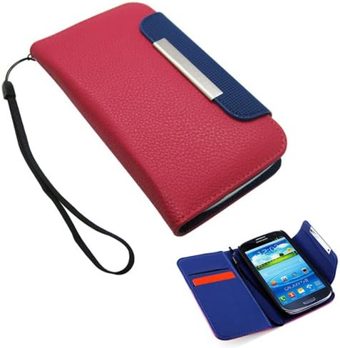Hot Pink Wallet PU Leather case Card Holder Flip Case Cover for Samsung i9300 Galaxy S3 III
