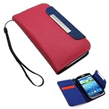 Hot Pink Wallet PU Leather case Card Holder Flip Case Cover for Samsung i9300 Galaxy S3 III