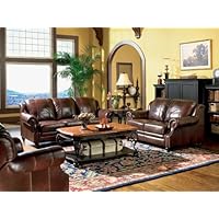 3pc Princeton Tri-tone Leather Sofa Loveseat and Recliner Chair Set