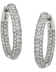 Oval Diamond Pave Hoop Earrings
