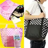 【新作】【宅配便】【同梱可】 お買い物・レジャーにも！ドット柄・トートバッグ・DOT TOTE BAG【BLACK】