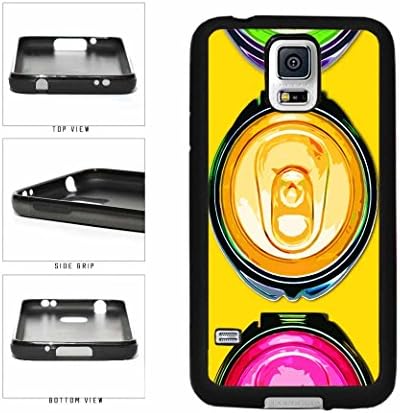 Pop Art Colorful Soda Cans TPU RUBBER Phone Case Back Cover Samsung Galaxy S5 I9600 comes with Security Tag and MyPhone Designs(TM) Cleaning Cloth
