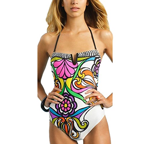 GWELL Women's One-Piece Swimsuit Monokini Push Up Padded Bikini Swimwear