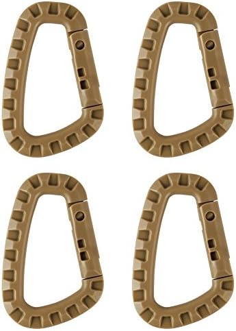 Amastly 4 pack Lightweight D-ring Carabiner Hanging Hook Tactical Link Snap Keychain