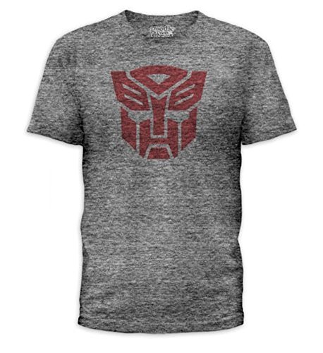 Transformers Autobots Logo Adult Heather Gray T-Shirt (Adult Large)