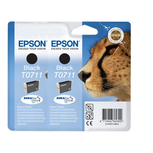 Epson T071140 Black Twinpack [Office Product]
