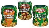 Emerald Nuts Dry Roasted Peanut, Honey Roasted Peanut & Cocktail Peanut, 4.5-Ounce Canisters (Pack of 18)