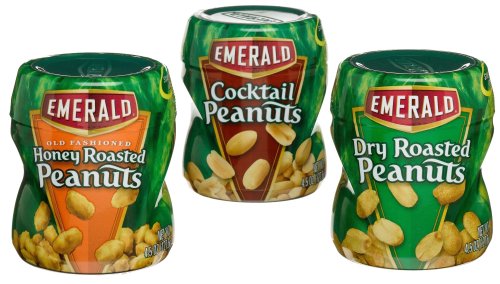 Emerald Nuts Dry Roasted Peanut, Honey Roasted Peanut & Cocktail Peanut, 4.5-Ounce... by Cocktail Peanuts