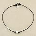 Cultured Freshwater Single Pearl Choker Necklace on Genuine Black Brown Leather Cord Jewelry for Women 18''