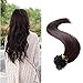 Sunny 50 Strands Straight Pre Bonded U Nail Keratin Tip Fusion Remy Human Hair Extensions(20 Inch 1g/s Total 50g #2 Dark Brown)