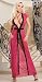 Long Pink Diva Robe with Black Lace & Rhinestone Trim