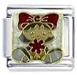 Girl With Red Flower Italian Charms Bracelet Link