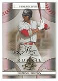 2008 Donruss Threads #135 Dominic Brown RC AU - Philadelphia Phillies (Rookie Autographed Baseball Card - Serial #d to 999)