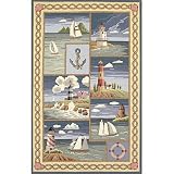 KAS Oriental Rugs. Inc. Colonial 8 x 11 Colonial Blue Coastal Views Area Rug