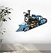 Wallmonkeys Blue Steam Engine Train Wall Decal Peel and Stick Graphics for Kids (12 in W x 8 in H) WM87584