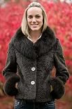 Women's Ariela Grooved Sheared Rabbit Coat